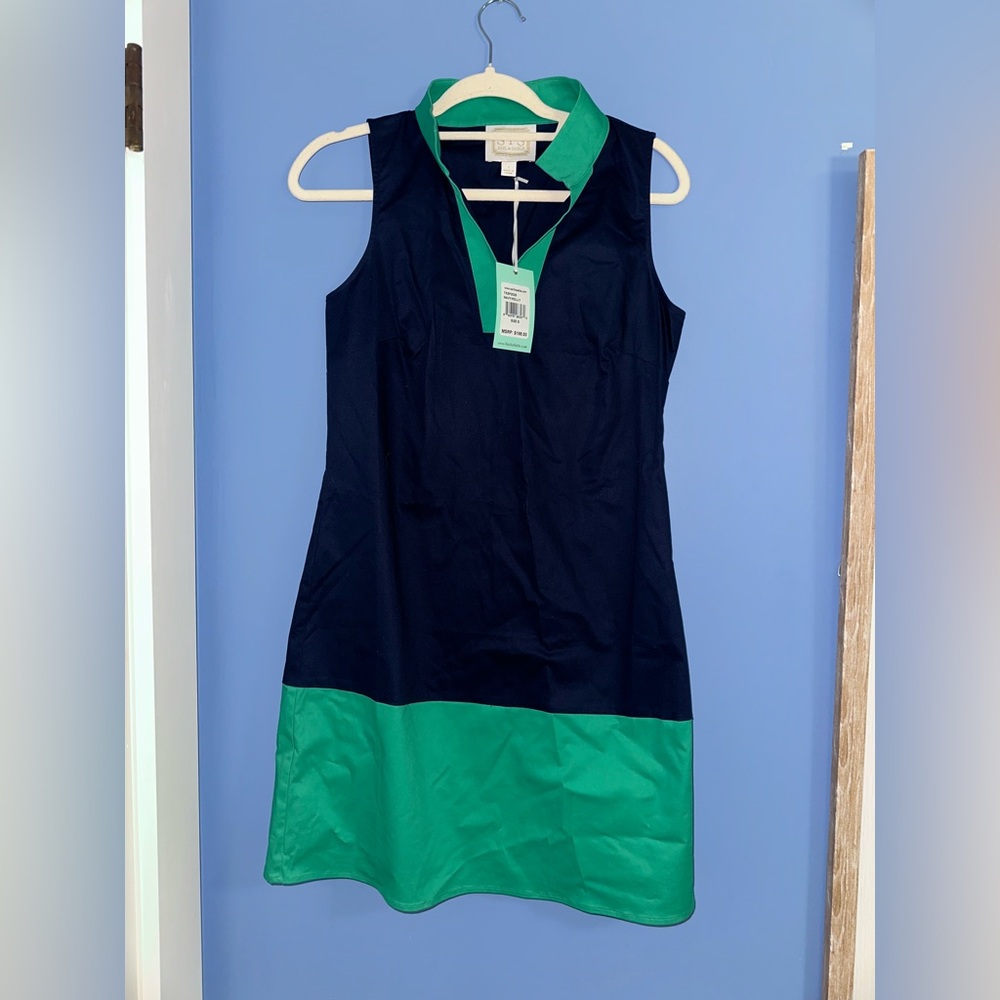 STS Navy & Kelly Green Colorblock Dress - Size S (NWT)